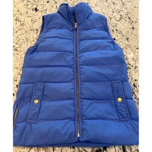 J. Crew‎ Puffer Vest Women's XS Blue Full Zip Sleeveless Outdoor Casual gorpcore